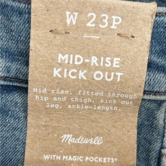 NEW Madewell Petite Mid Rise Kick Out Blue Jeans Size 23P - Picture 6 of 8